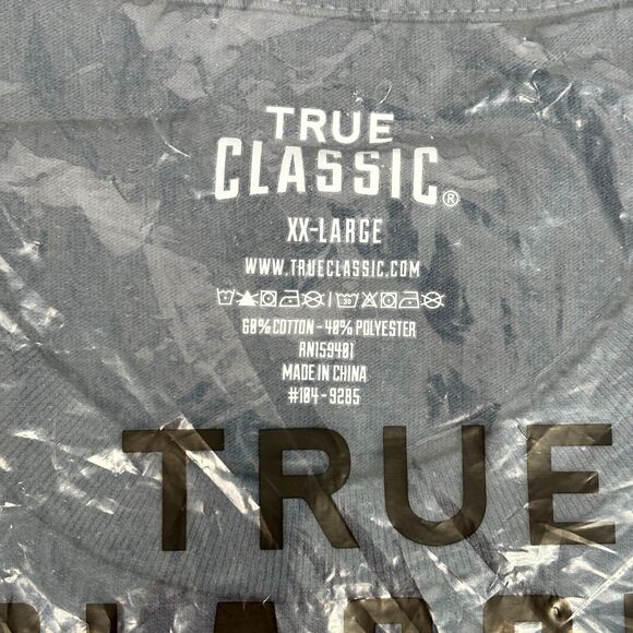 NWT True Classic Sz 2XL Carbon Gray Premium Fitted Crew Neck T-Shirt Tee TCT4100 - Picture 4 of 6